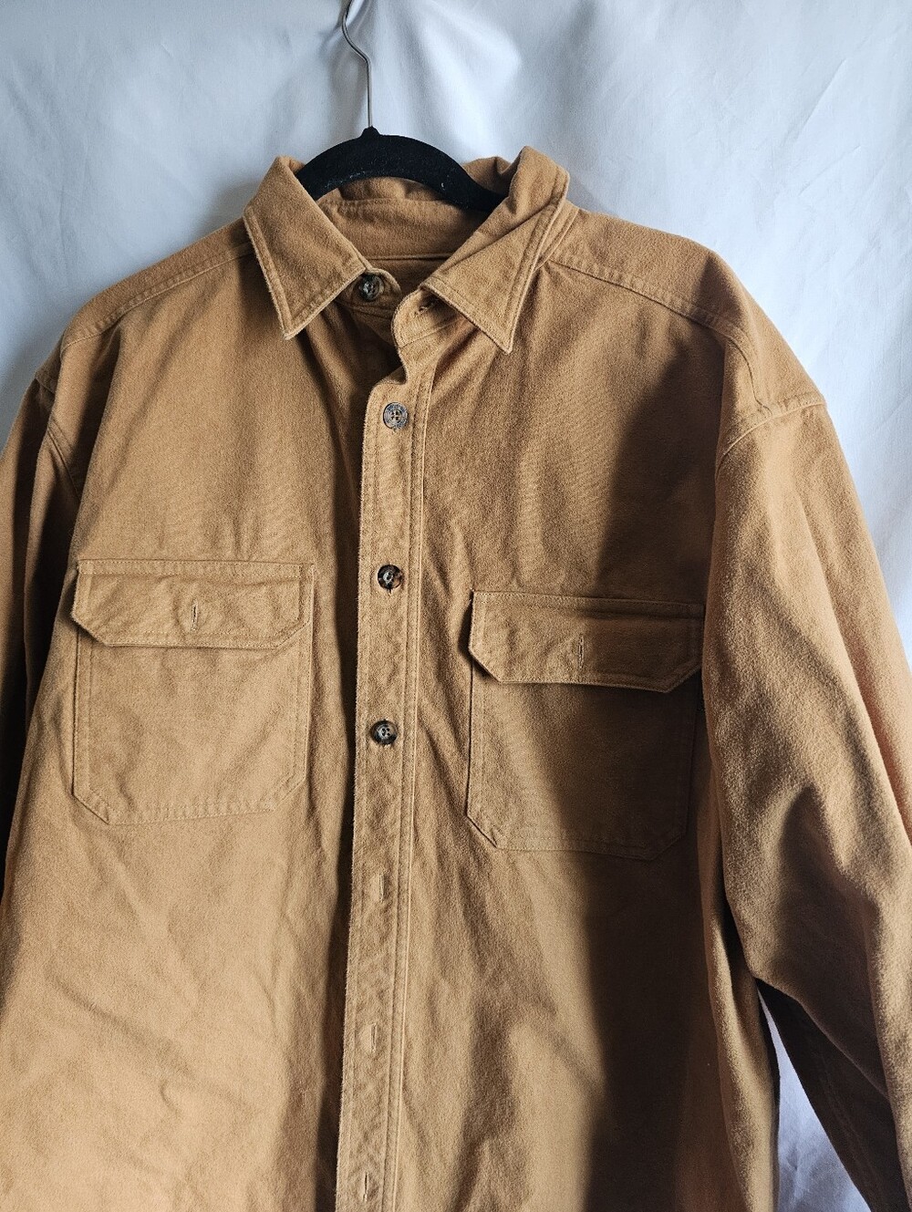 Woolrich Caramel Tan Lightweight Shirt Jacket Large